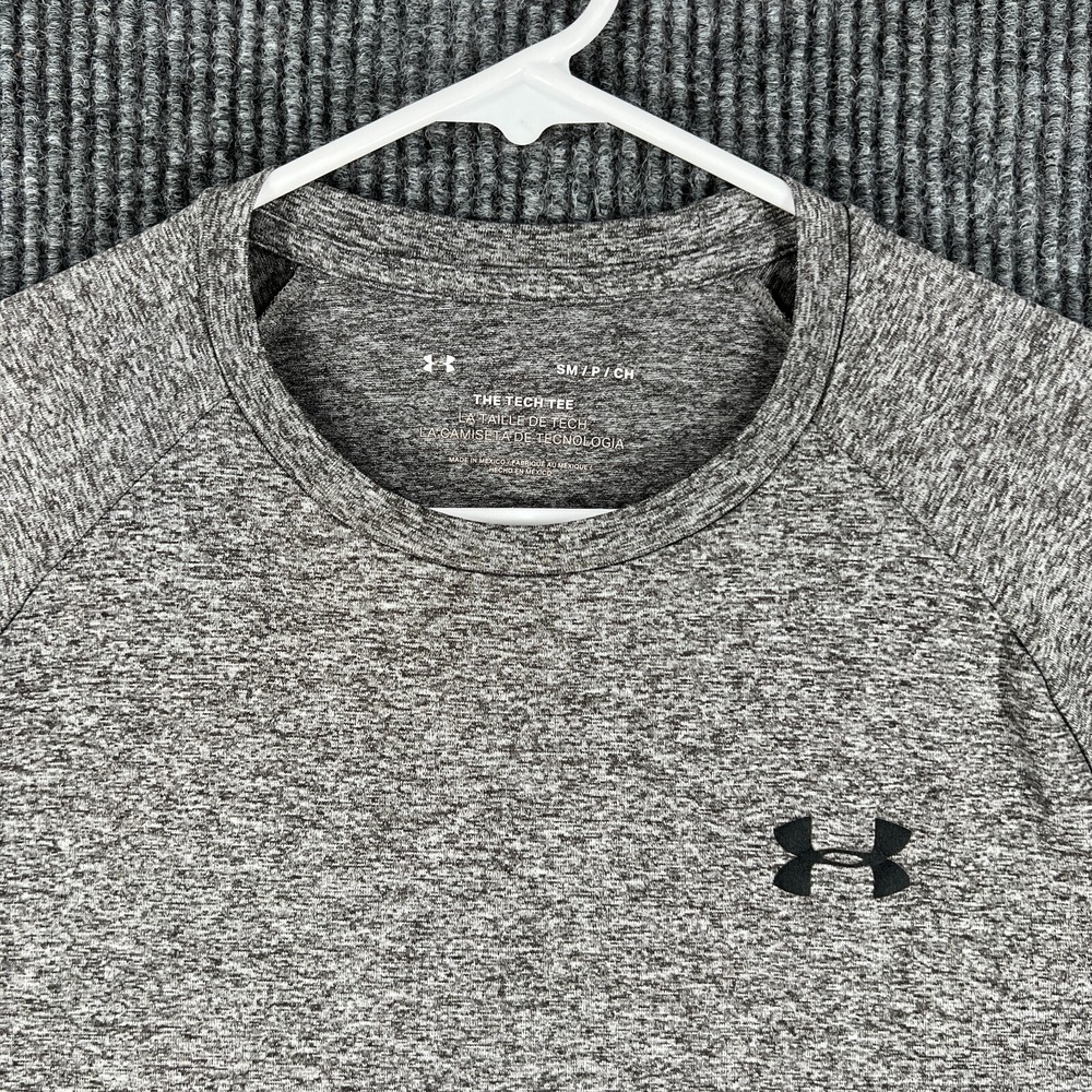 Under‎ Armour Shirt Mens Small Gray Short Sleeve Tech Tee Casual Active Gym Run